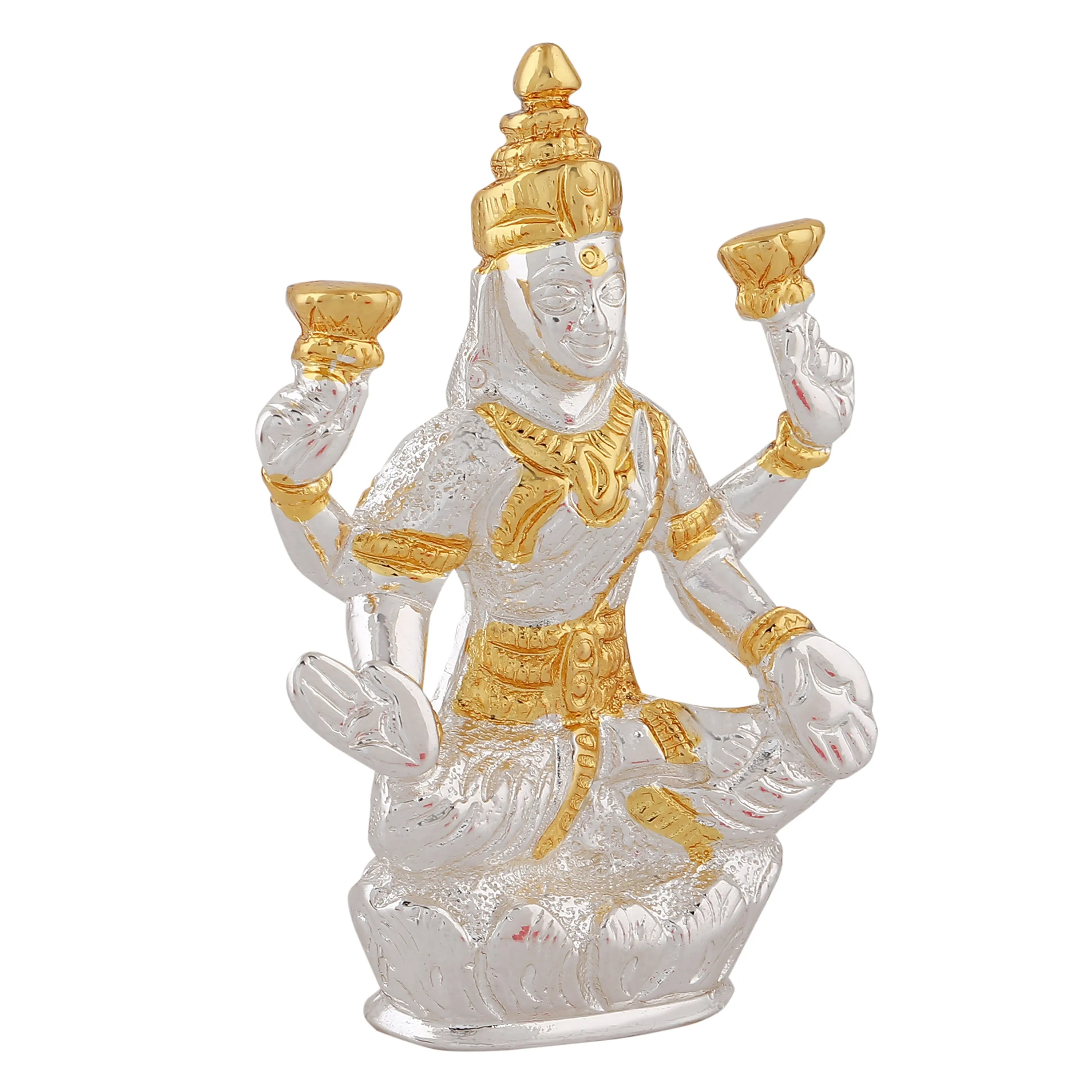 Estele Gold & Rhodium Plated Goddess Lakshmi Ji Idol