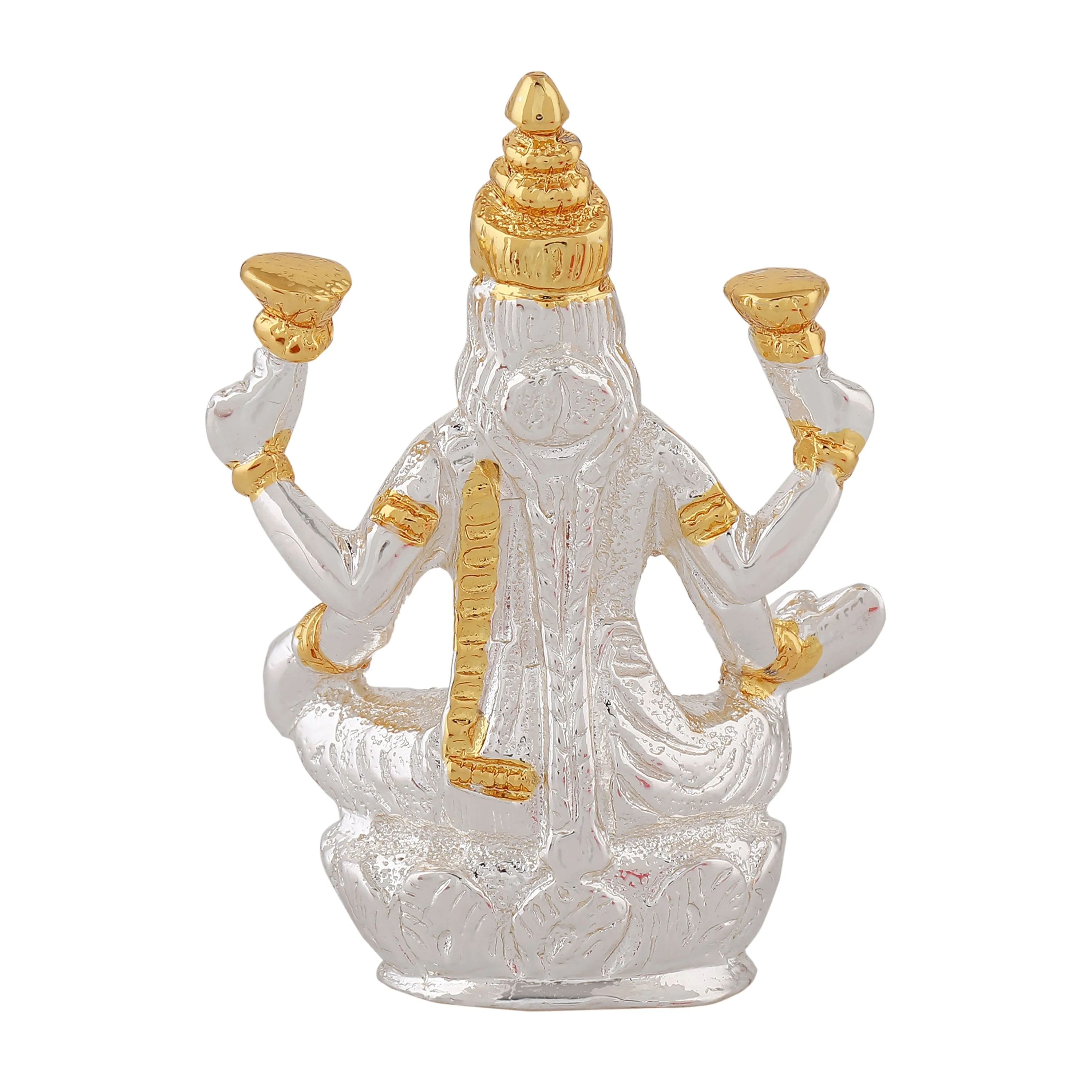 Estele Gold & Rhodium Plated Goddess Lakshmi Ji Idol