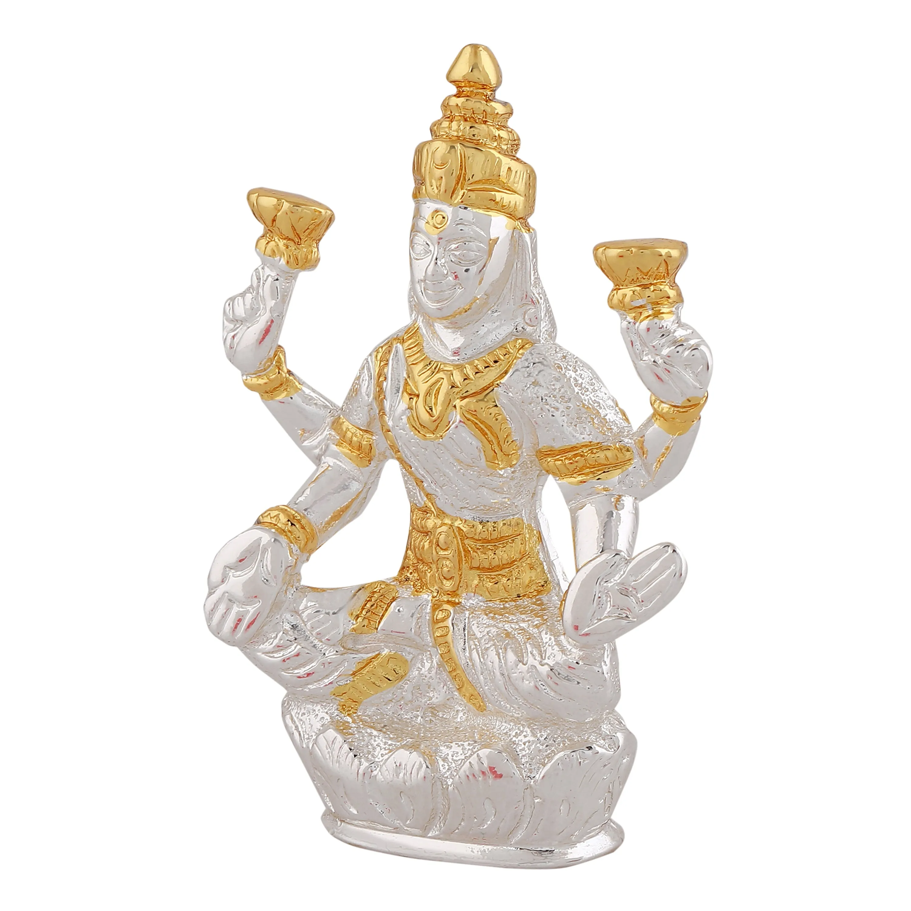 Estele Gold & Rhodium Plated Goddess Lakshmi Ji Idol