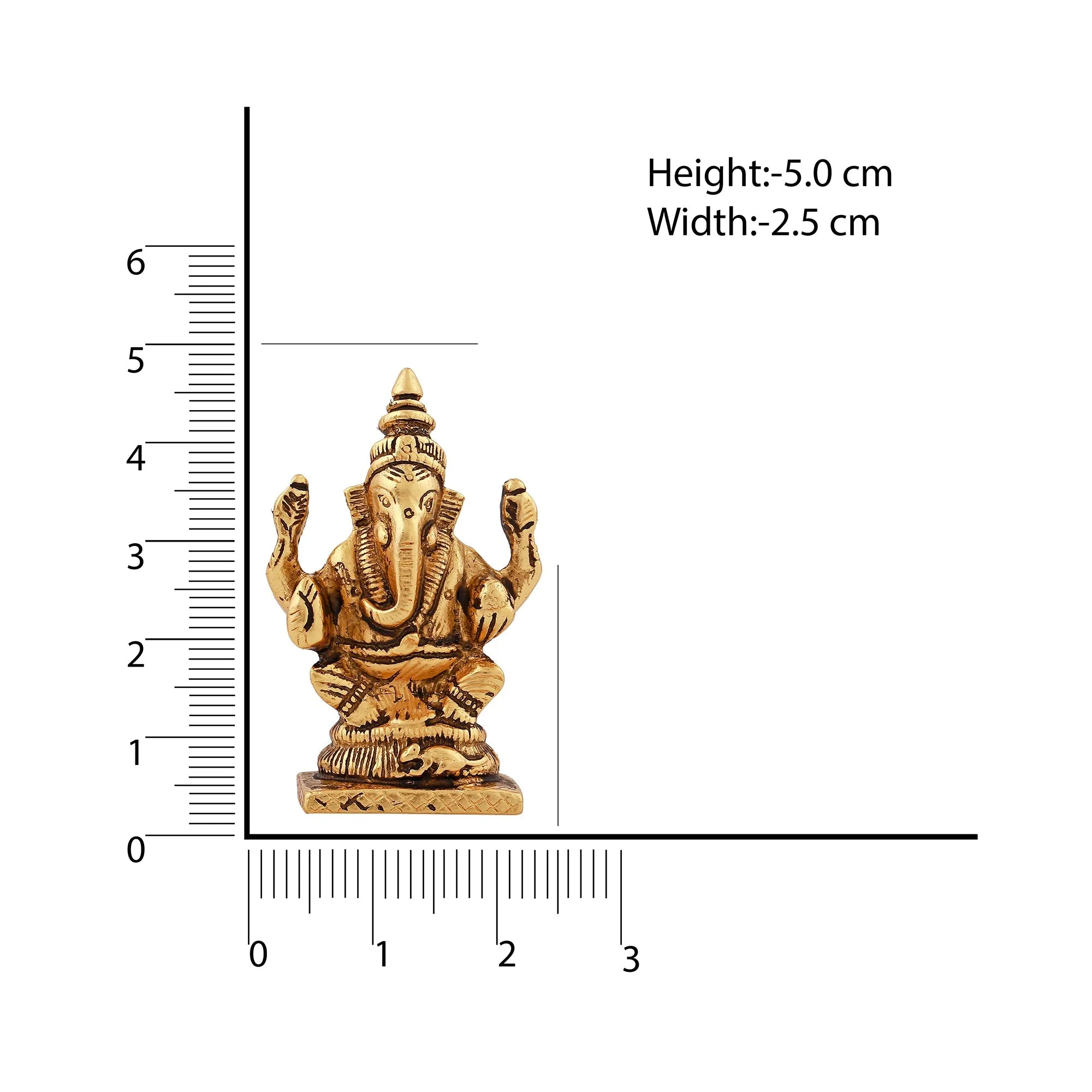 Estele Gold Plated Antique God of Wisdom Lord Ganesh Idol for Home/Office Decors.