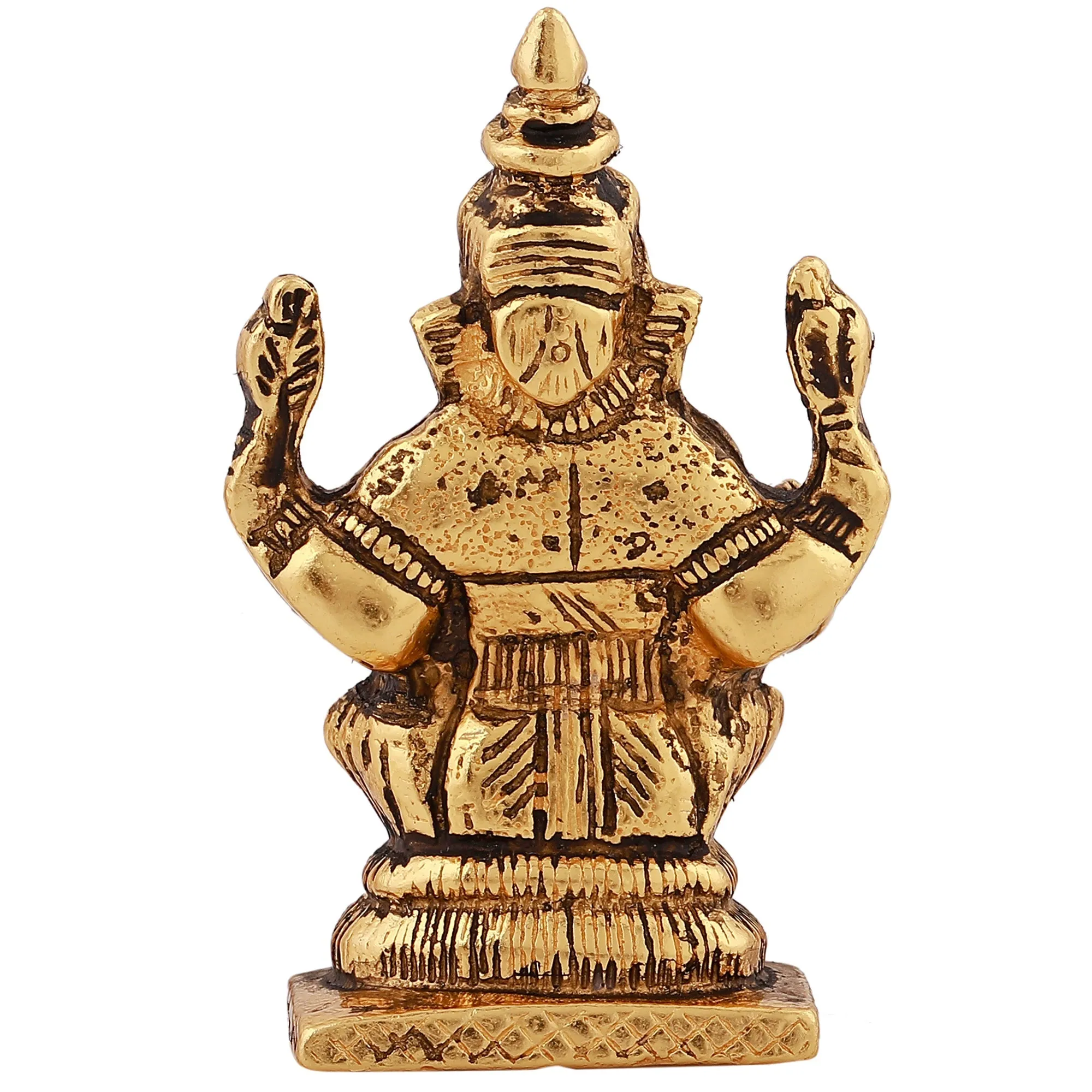 Estele Gold Plated Antique God of Wisdom Lord Ganesh Idol for Home/Office Decors.