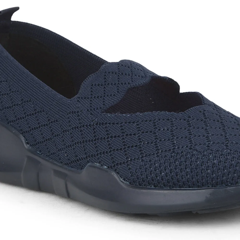 Force 10 Non Lacing Navy Blue Casual Slip on Shoes For Women AVILA-48 By Liberty