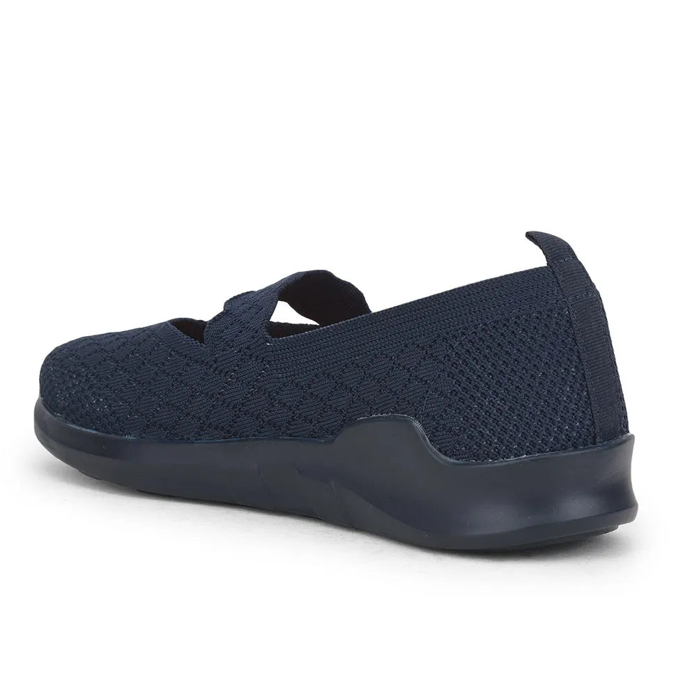 Force 10 Non Lacing Navy Blue Casual Slip on Shoes For Women AVILA-48 By Liberty