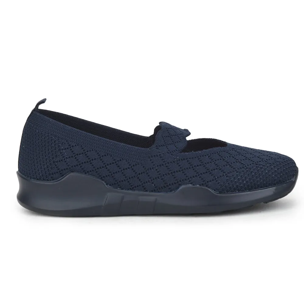 Force 10 Non Lacing Navy Blue Casual Slip on Shoes For Women AVILA-48 By Liberty