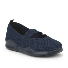 Force 10 Non Lacing Navy Blue Casual Slip on Shoes For Women AVILA-48 By Liberty