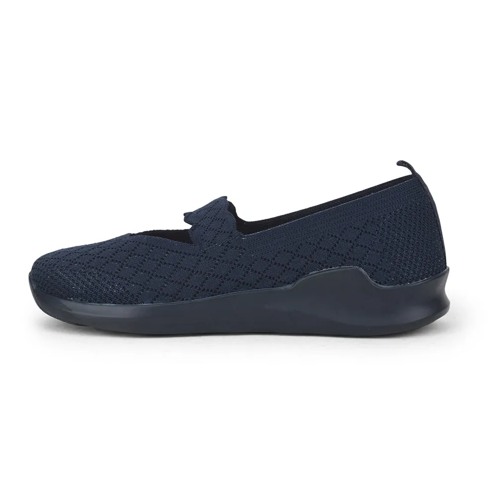 Force 10 Non Lacing Navy Blue Casual Slip on Shoes For Women AVILA-48 By Liberty