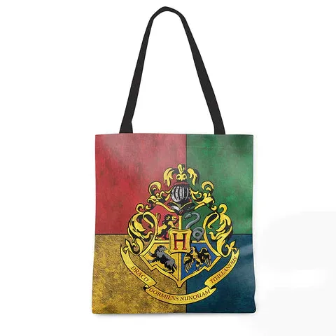 Harry Potter Inspired Hogwarts Crest Tote Bags