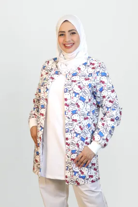 Hello Kitty Printed Scrub Jacket