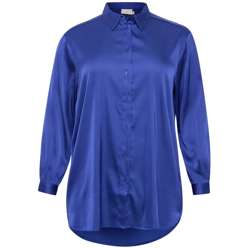 Kaffe Milla Long Shirt in Mazarine Blue