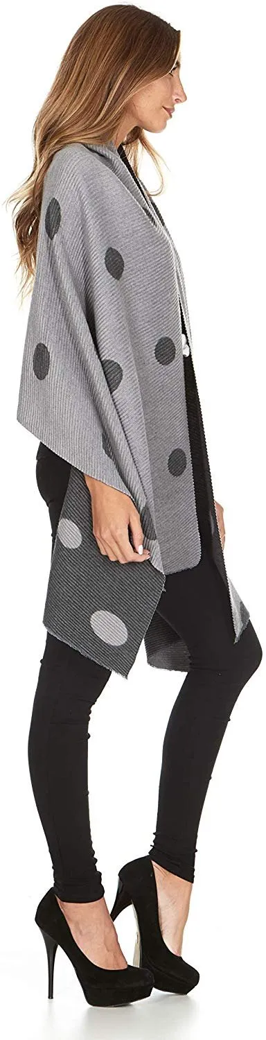 Laundry By Shelli Segal Women's Pleated Polka Dot Blanket Scarf Wrap Shawl Soft Warm Large Fall Winter Fashion Scarves for Ladies