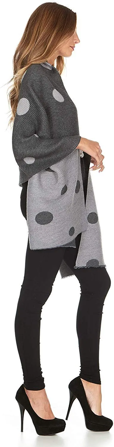 Laundry By Shelli Segal Women's Pleated Polka Dot Blanket Scarf Wrap Shawl Soft Warm Large Fall Winter Fashion Scarves for Ladies