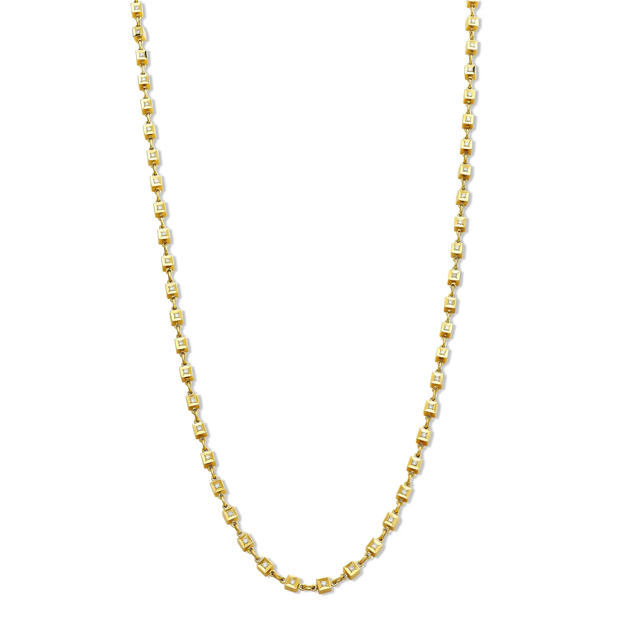 Mashrabiya Trellis Necklace Yellow Gold - Diamond