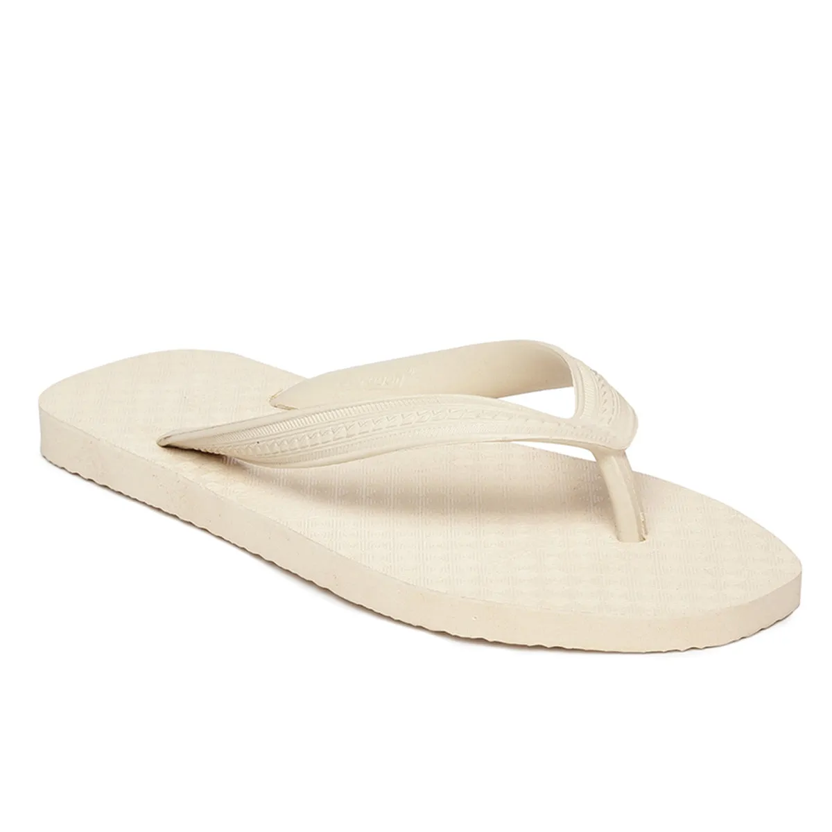 Men's White Rubber Based Flip-Flops