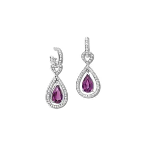 Octavia Margarita Earring Drops 18ct White Gold - Umbalite Garnet & Diamond