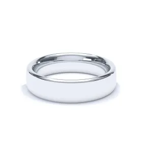 - Oval Profile Wedding Ring 9k White Gold