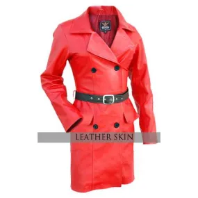 Red Women Leather Jacket