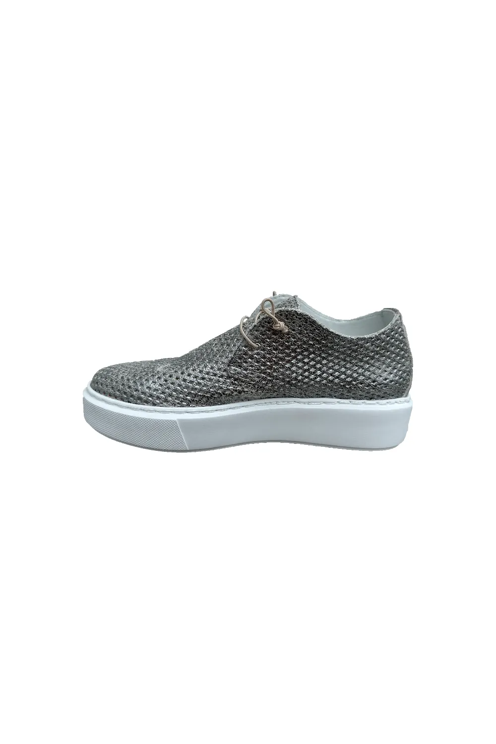 Robertson Madison Pat Perforated Metallic Lace Up 49.168.009 | Rombo Argento (Pewter Metallic)