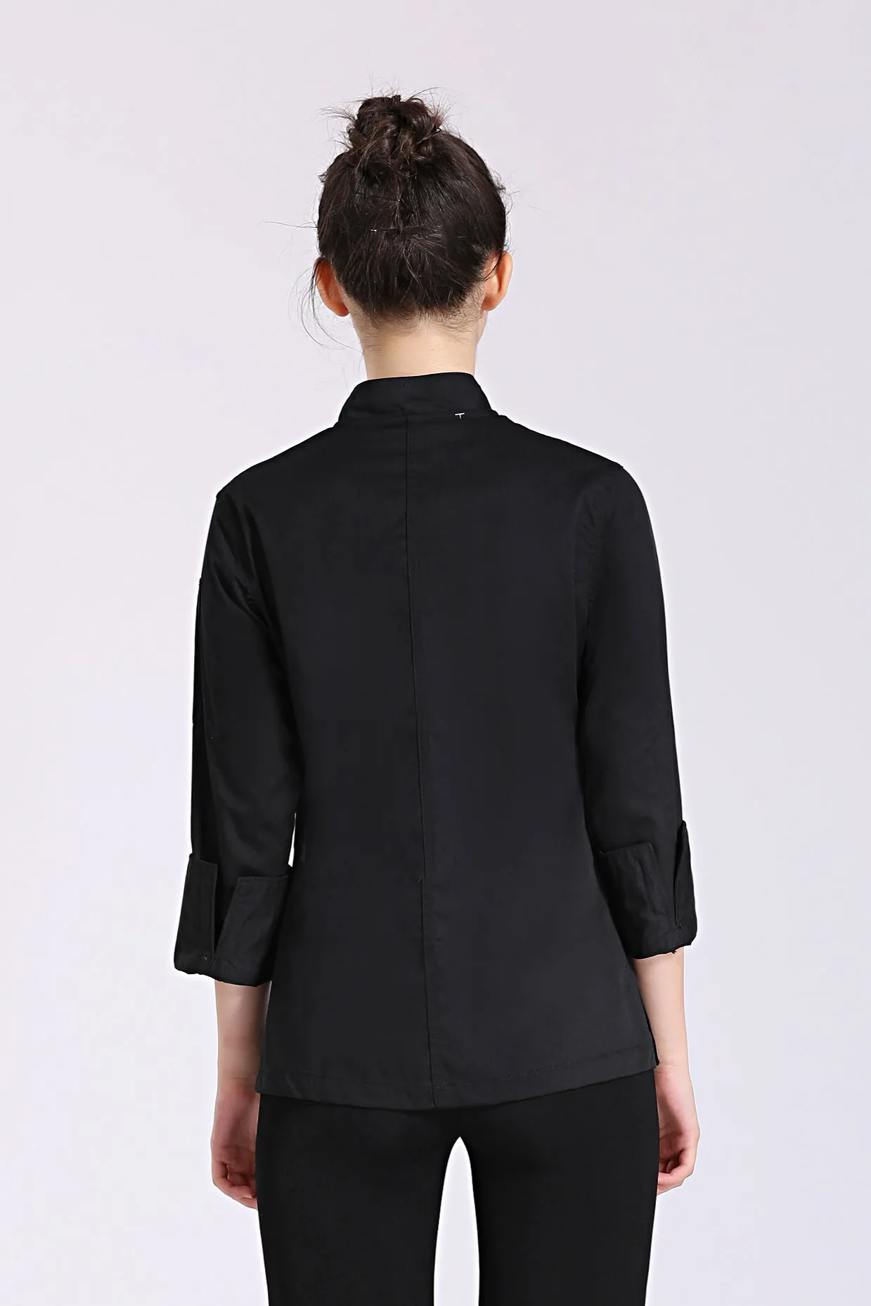 Rosemary Female Black Chef Jacket, Long Sleeve