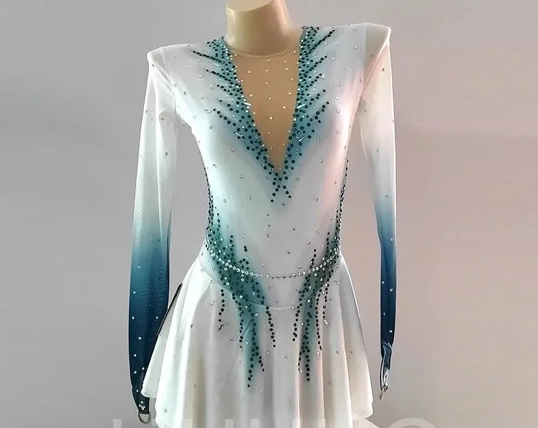 #SK0016 Beautiful  Ice or Figure Skating Dress - Spandex Competition Costume