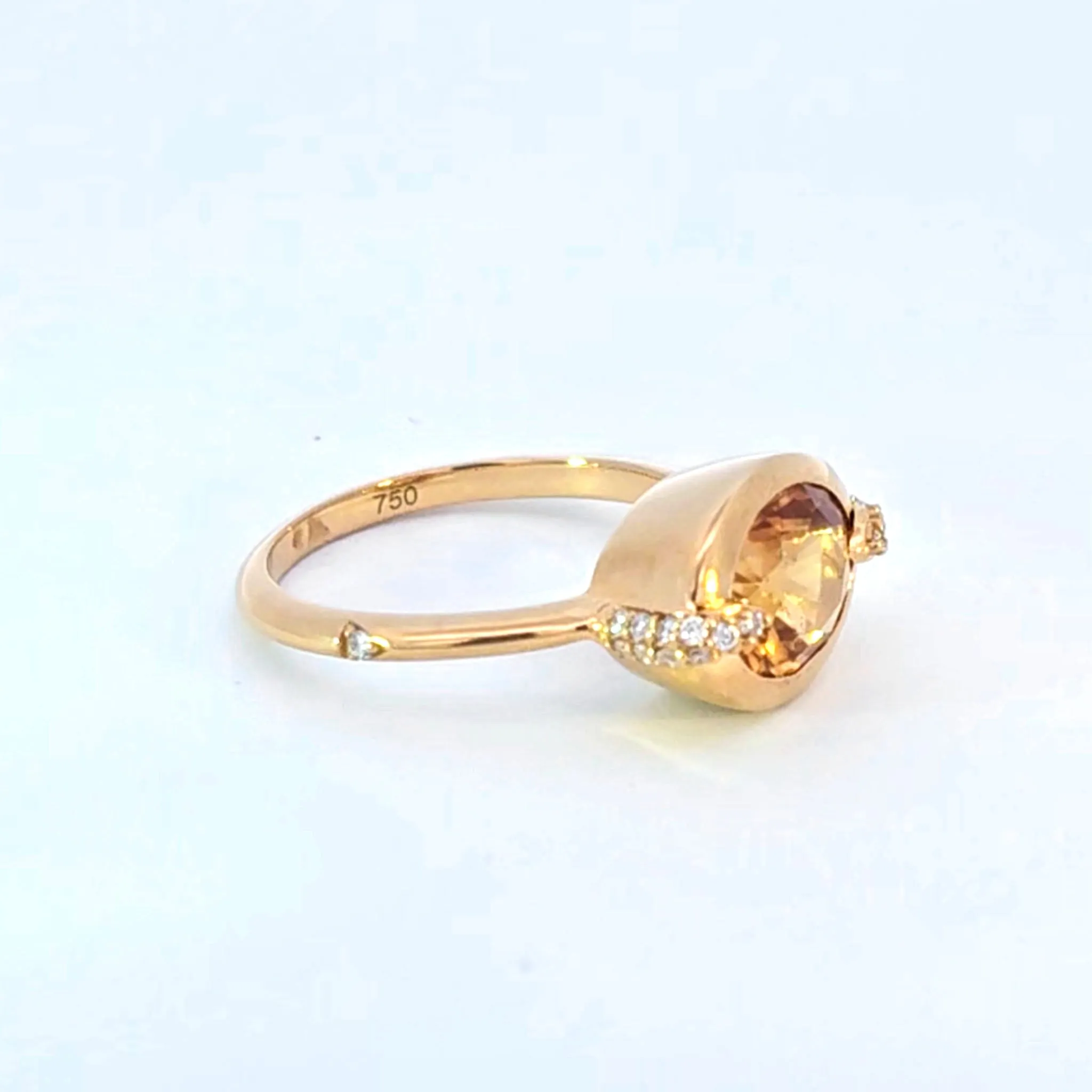 Special Edition Hessonite and Diamond Ring - Sold Out