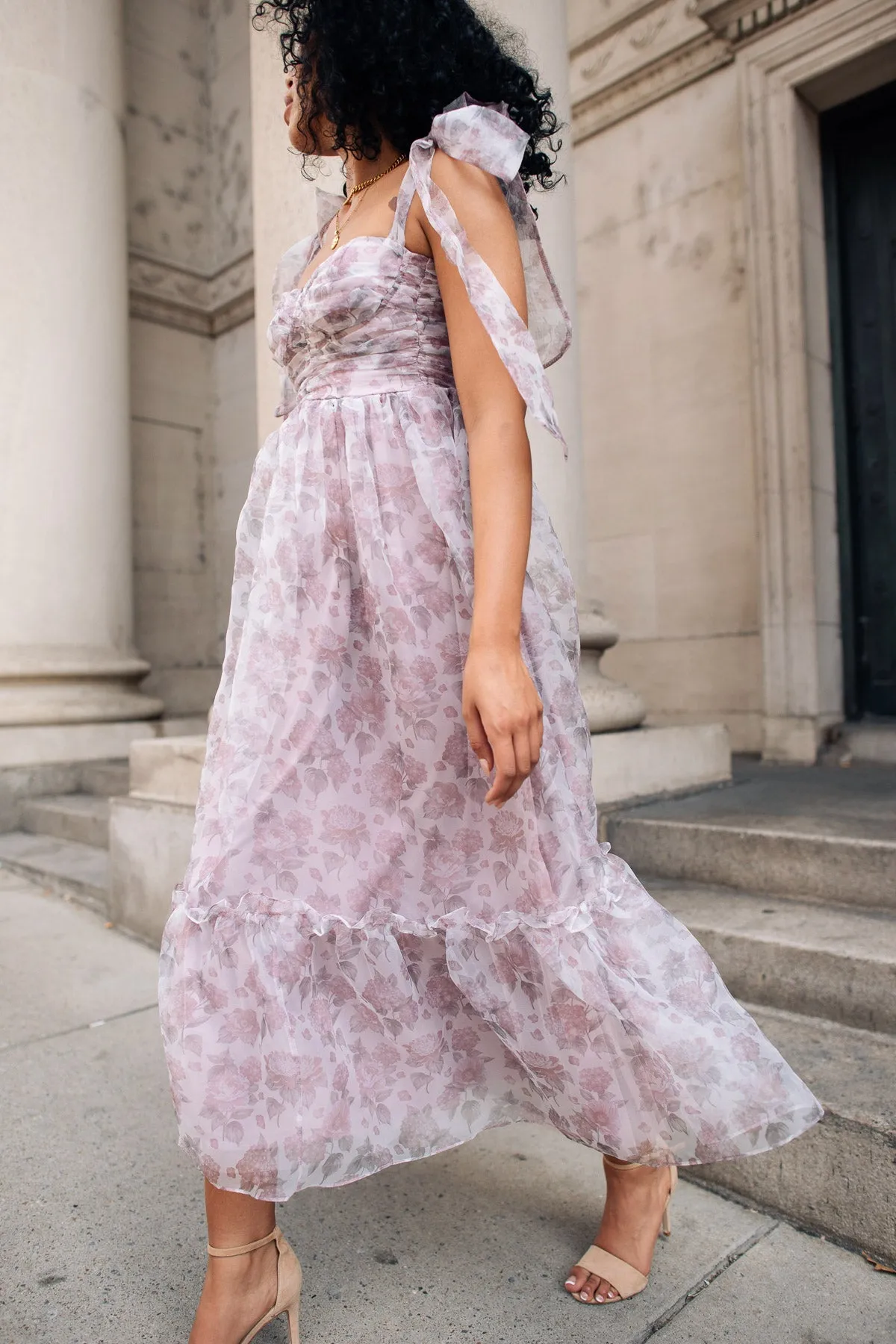 Sweet Serenade Burgundy Floral Maxi Dress