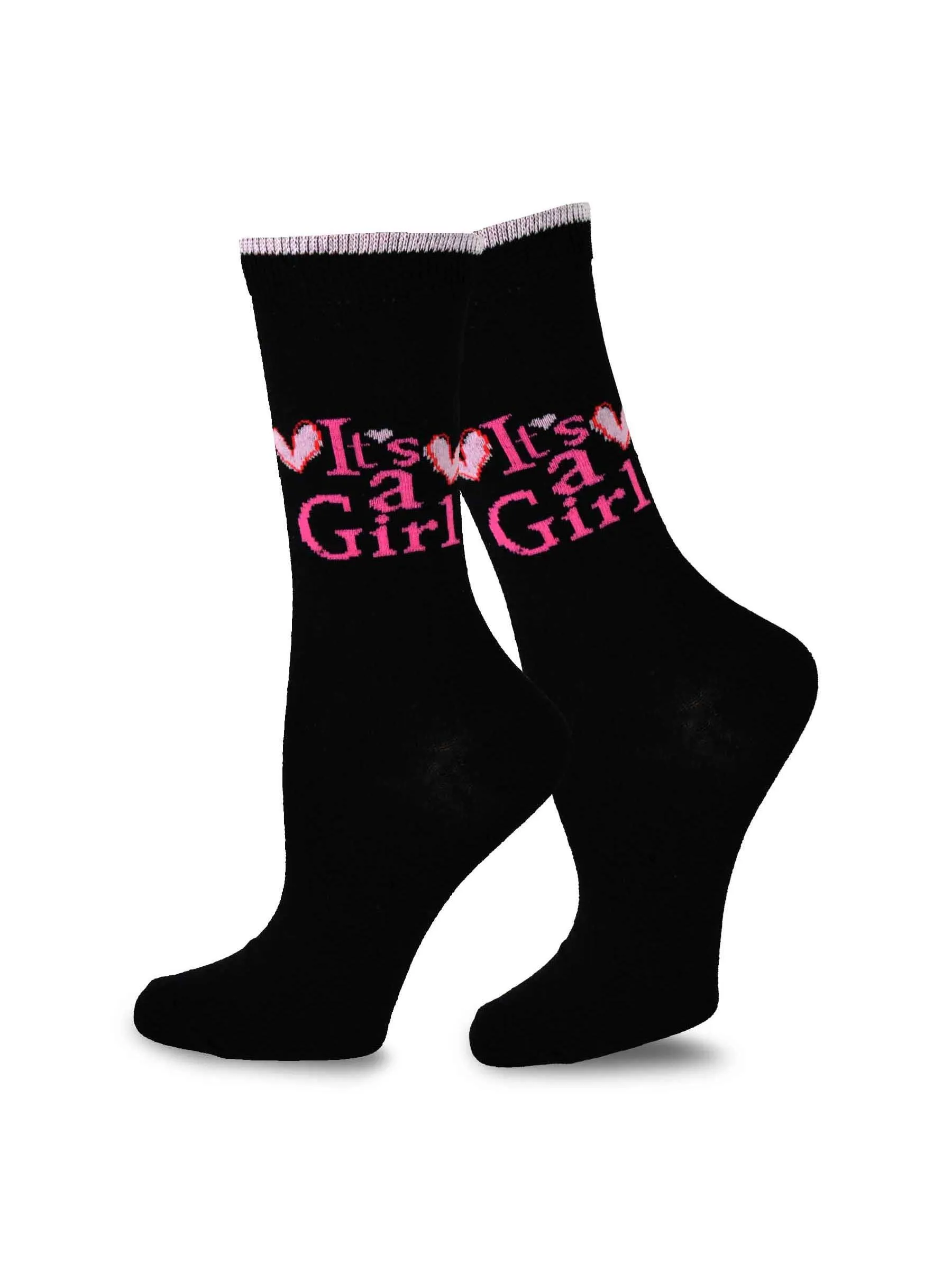 TeeHee Socks Women's Baby Shower Cotton Crew It's a Girl 4-Pack (10943)