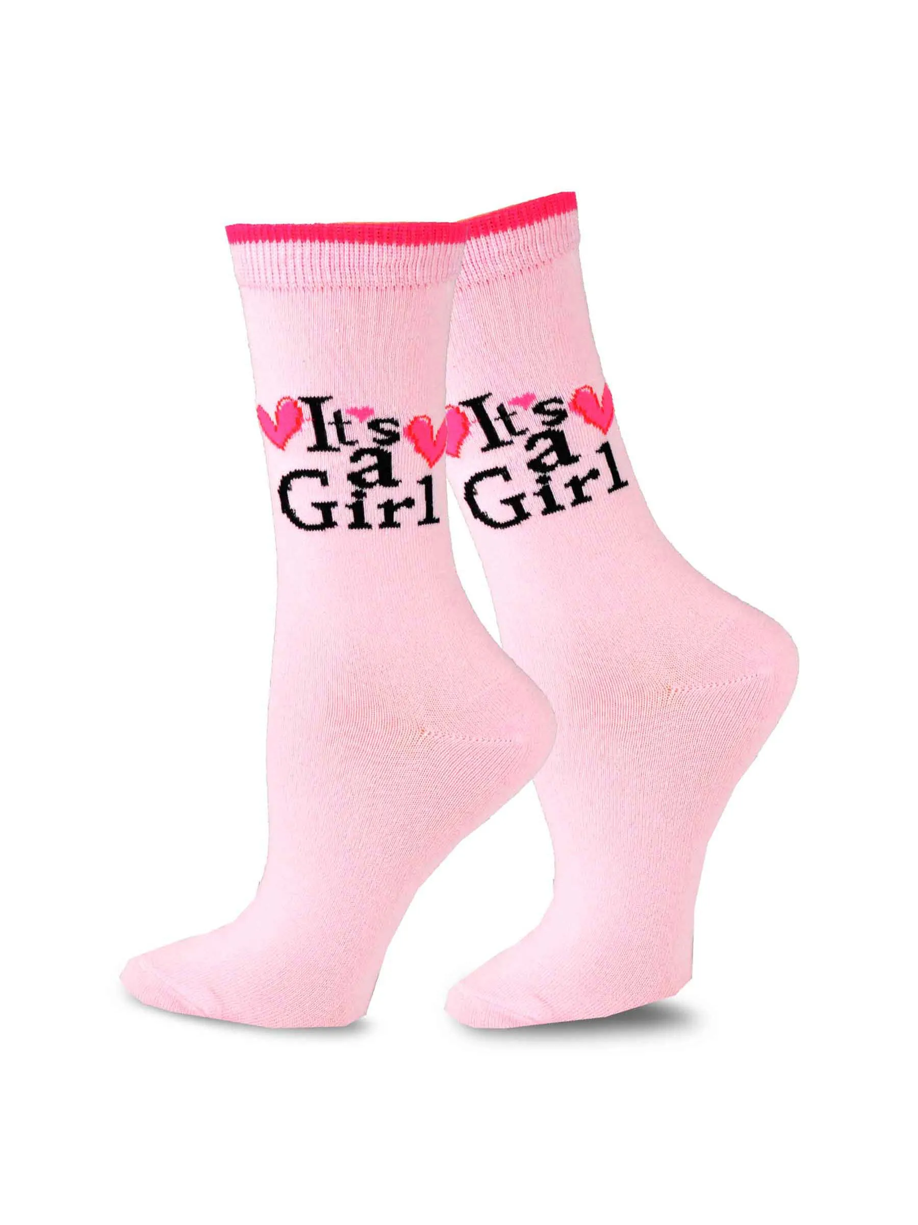 TeeHee Socks Women's Baby Shower Cotton Crew It's a Girl 4-Pack (10943)