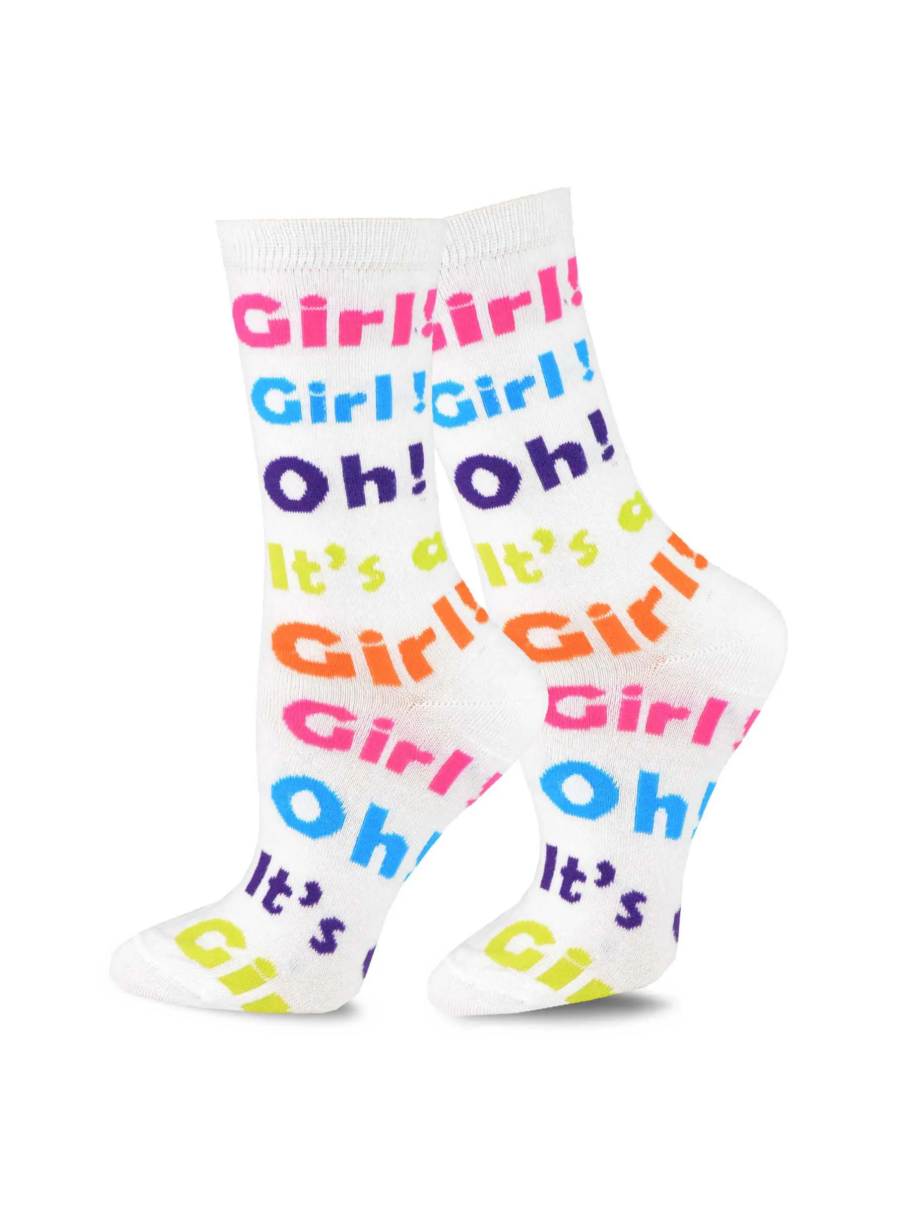 TeeHee Socks Women's Baby Shower Cotton Crew It's a Girl 4-Pack (10943)