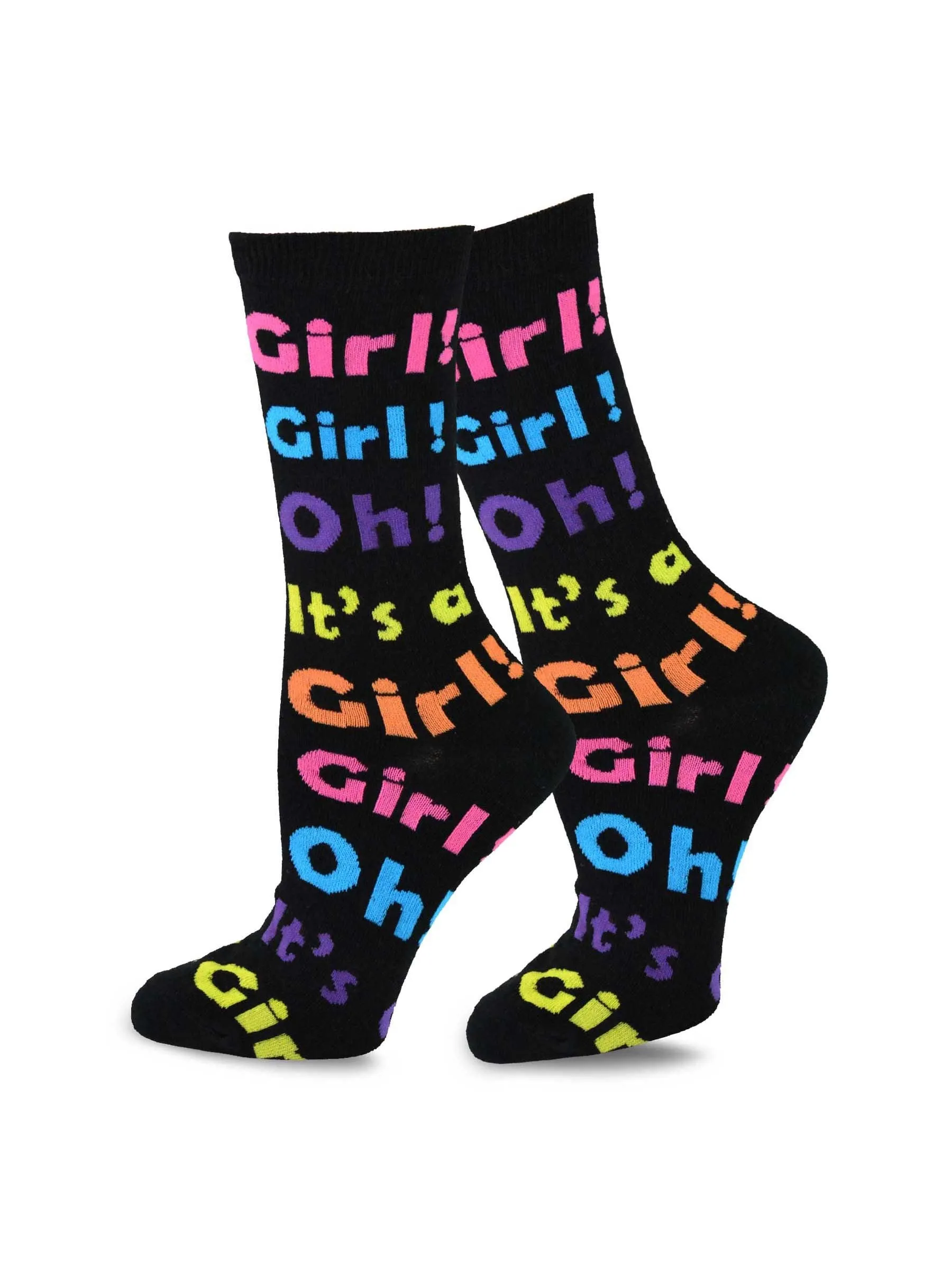 TeeHee Socks Women's Baby Shower Cotton Crew It's a Girl 4-Pack (10943)