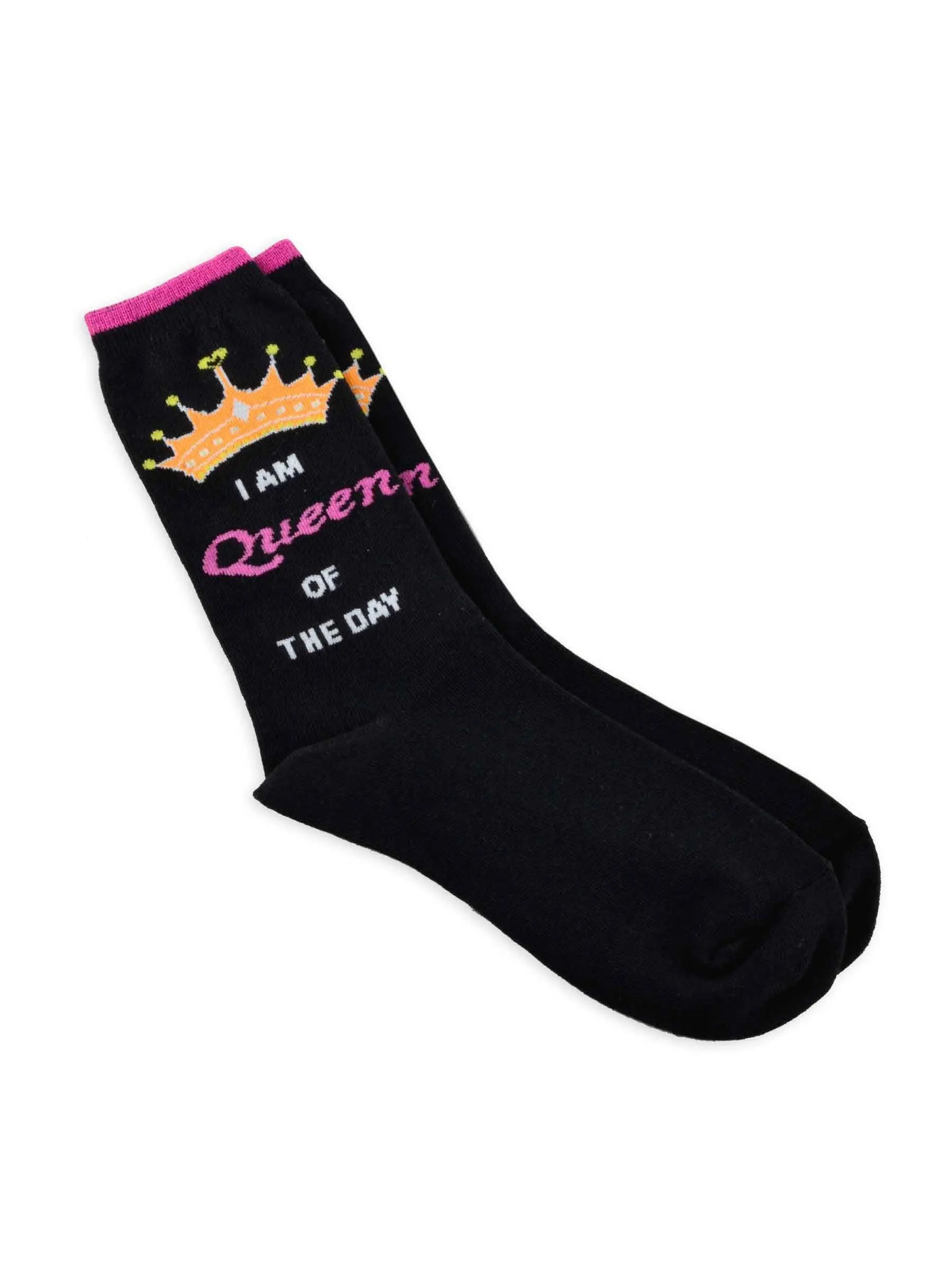 TeeHee Socks Women's Birthday Cotton Crew Queen of the Day 3-Pack (10929)