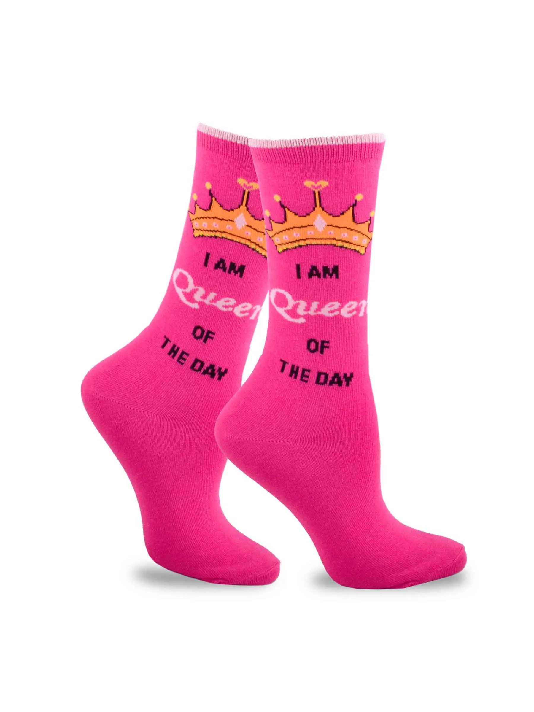 TeeHee Socks Women's Birthday Cotton Crew Queen of the Day 3-Pack (10929)