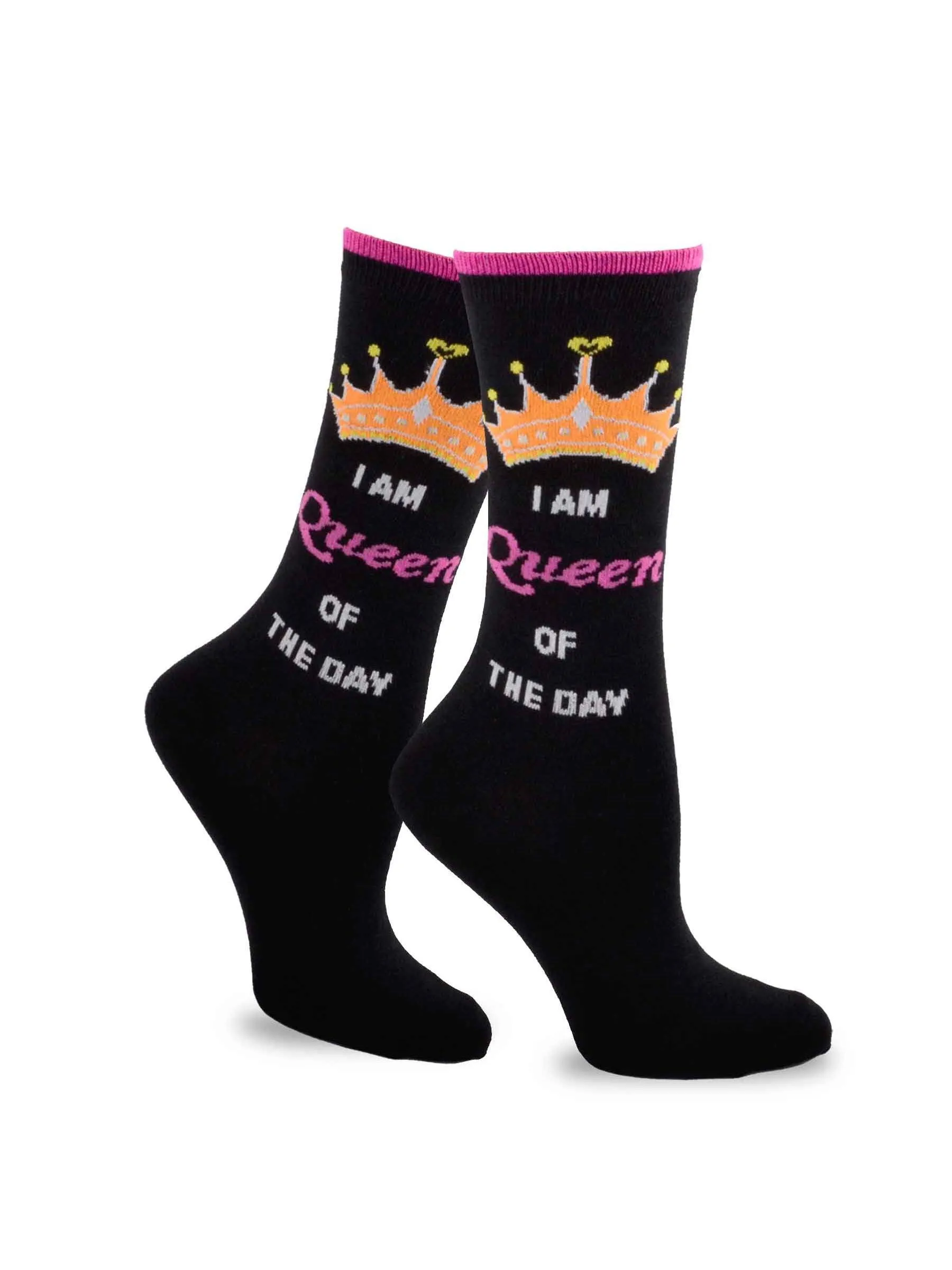 TeeHee Socks Women's Birthday Cotton Crew Queen of the Day 3-Pack (10929)