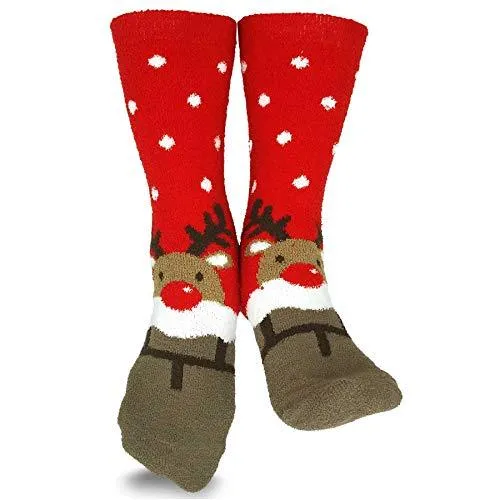 TeeHee Socks Women's Christmas Polyester Crew Assorted 3-Pack (X2010)