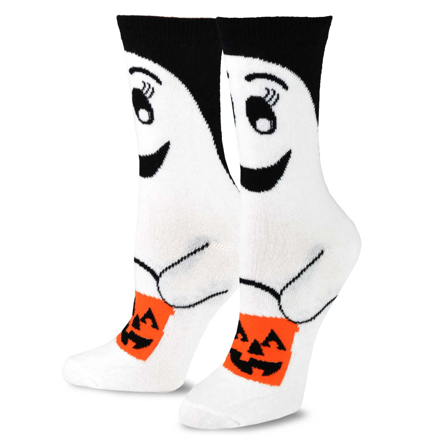 TeeHee Socks Women's Halloween Polyester Crew Ghost, Skeleton 3-Pack (10926)