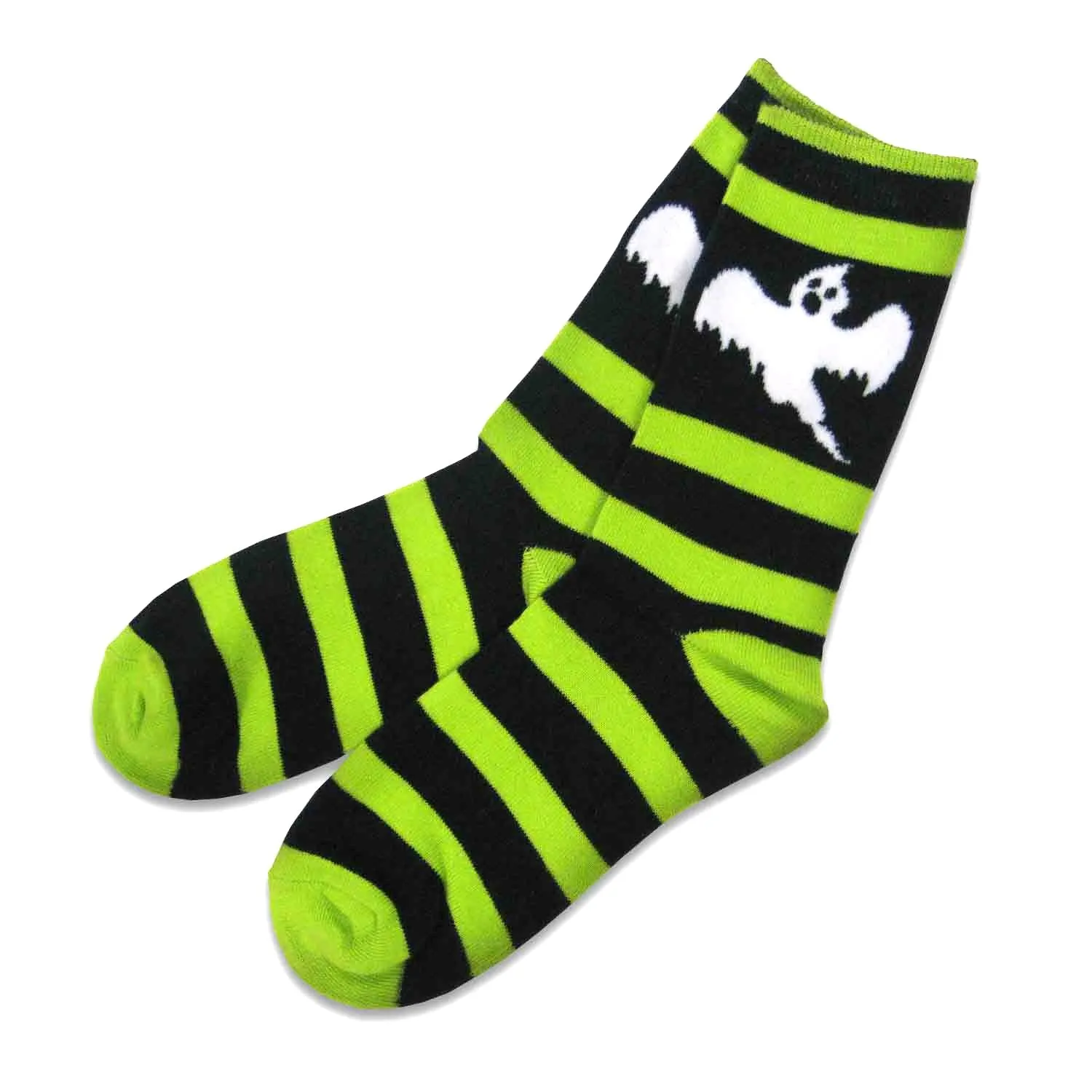 TeeHee Socks Women's Halloween Polyester Crew Ghost, Skeleton 3-Pack (10926)