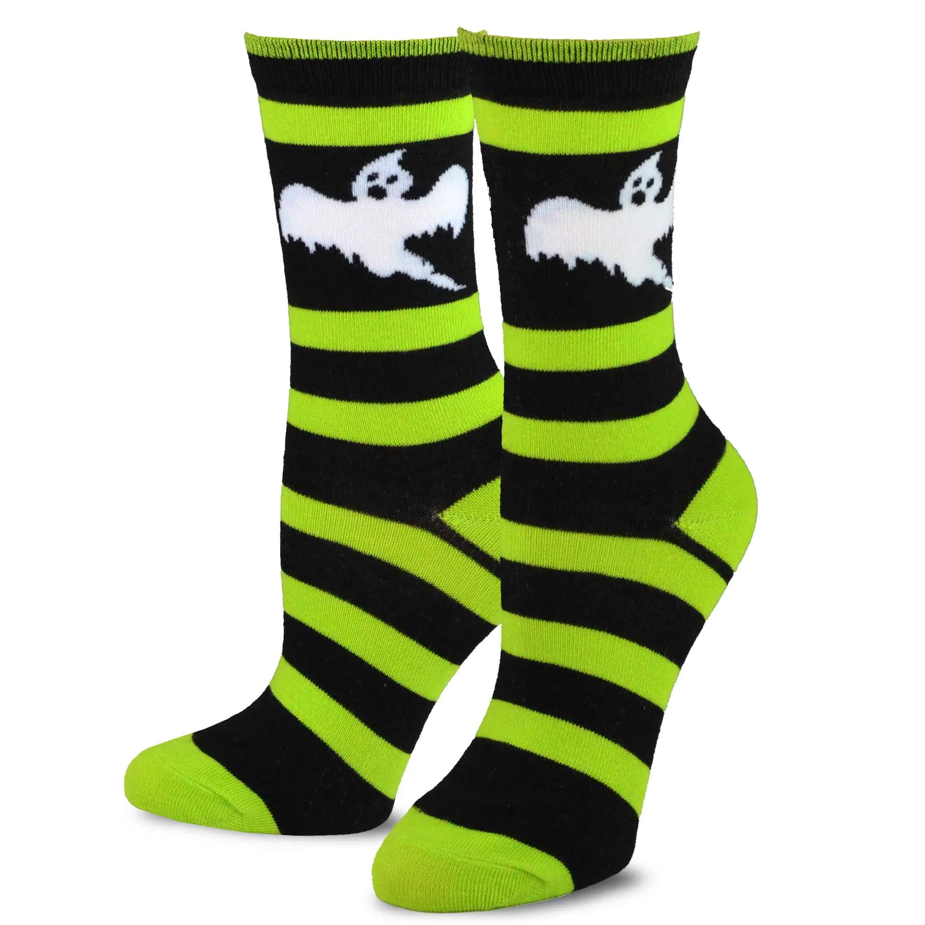 TeeHee Socks Women's Halloween Polyester Crew Ghost, Skeleton 3-Pack (10926)