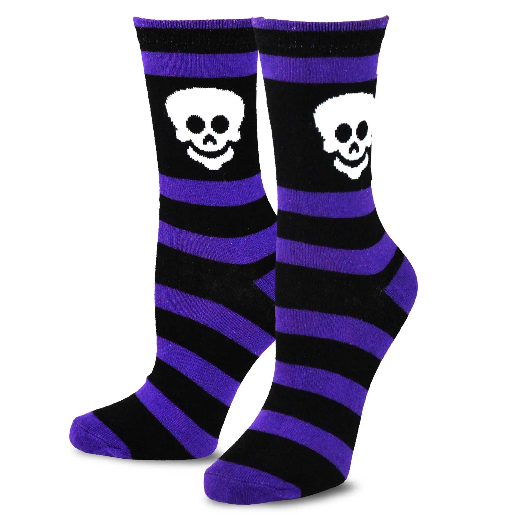 TeeHee Socks Women's Halloween Polyester Crew Ghost, Skeleton 3-Pack (10926)