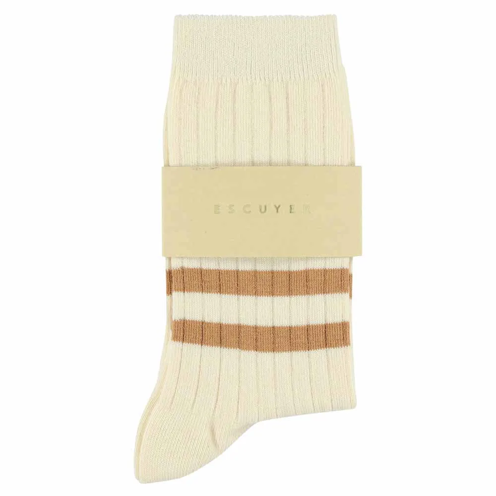 Women Stripes Ecru / Pink